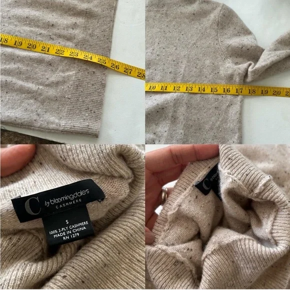 C by Bloomingdale’s 100% 2-ply Cashmere turtleneck sweater small. - Picture 8 of 8